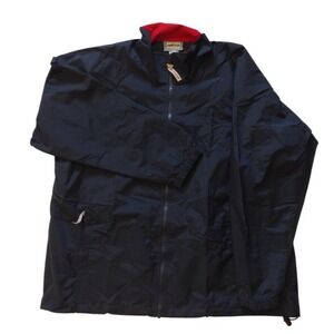 Pendleton Windbreaker Jacket Men Large Navy Full Zip‎ Mock Neck Nylon